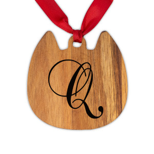 Cat Head Acacia Ornament - Engraved Baroque