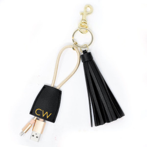 Midnight Tassel Charging Key Chain - Stamped Midnight Tassel Charging Key Chain - Stamped