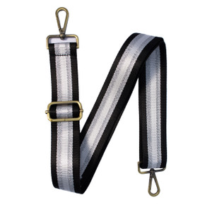Midnight/Silver Metallic Stripe Guitar Strap