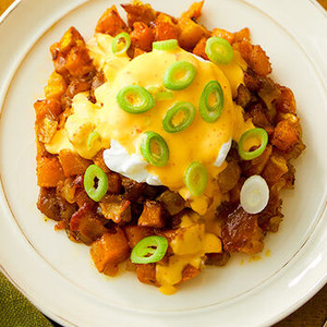 Sriracha Hash and Poached Eggs