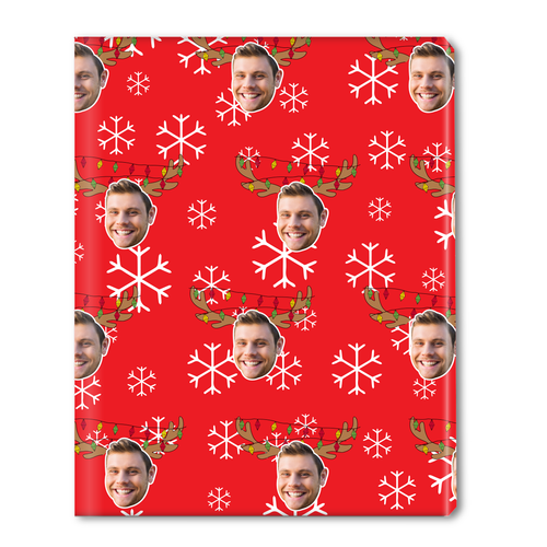 Photo Antlers Personalized Gift Wrap