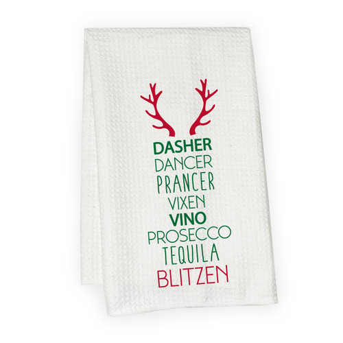 Reindeer Names Microfiber Hand Towel