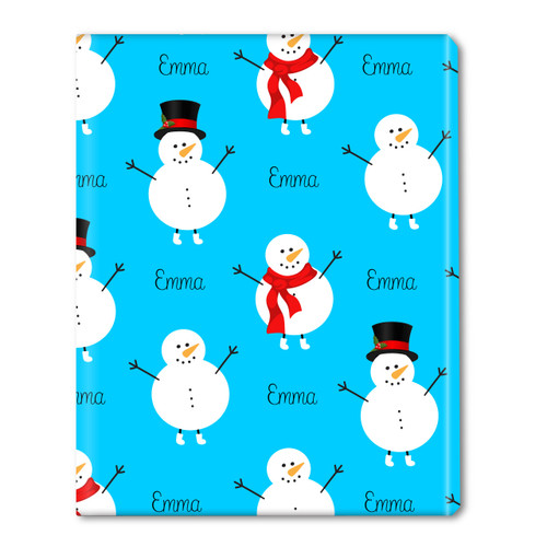Jolly Snowmen Personalized Gift Wrap