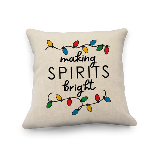 Making Spirits Bright Natural Pillow Cover