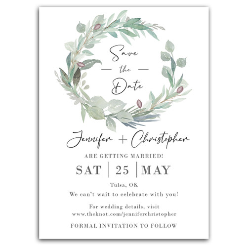 Watercolor Wreath Save The Date