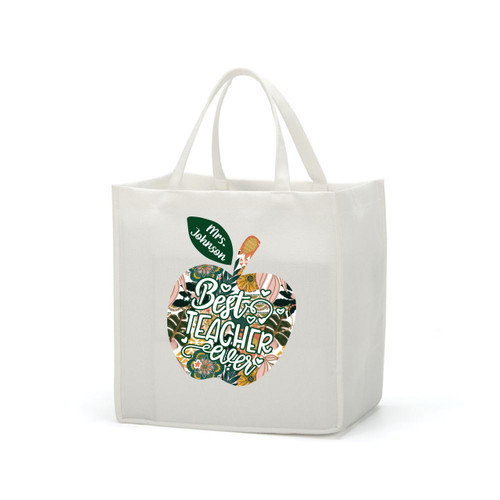Boho Floral Best Teacher Small Gift Tote