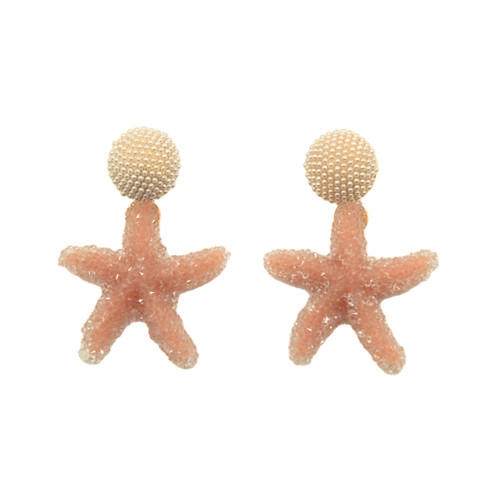 Sparkly Beaded Starfish Earrings