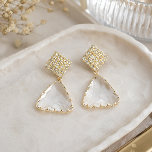 Squares Over Triangles Drop Earrings