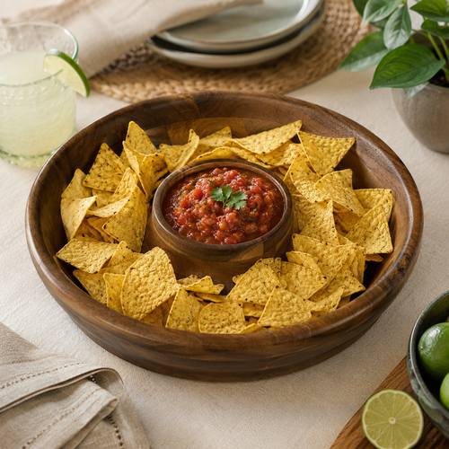 Acacia Chip & Dip Serving Platter