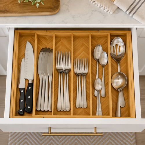 Bamboo Expandable Drawer Organizer