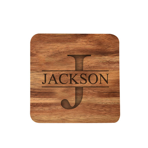 Acacia Coaster - Engraved Timeltrban