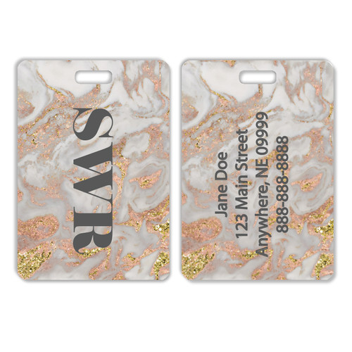 Rosegold Marble Luggage Tag