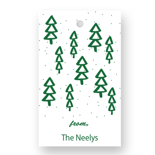 Tiny Trees Personalized Gift Tag Set - Green