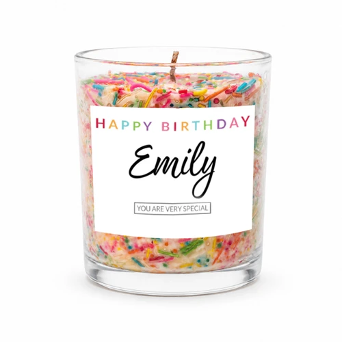 HBD Celebration Sprinkles Inclusion Candle - Personalized