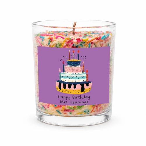 Cake Sprinkles Inclusion Candle - Personalized