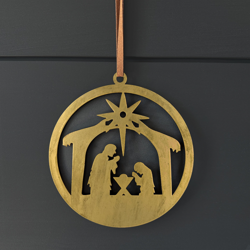Hanging Metal Nativity Decor