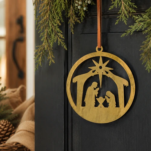 Hanging Metal Nativity Decor - NEW
