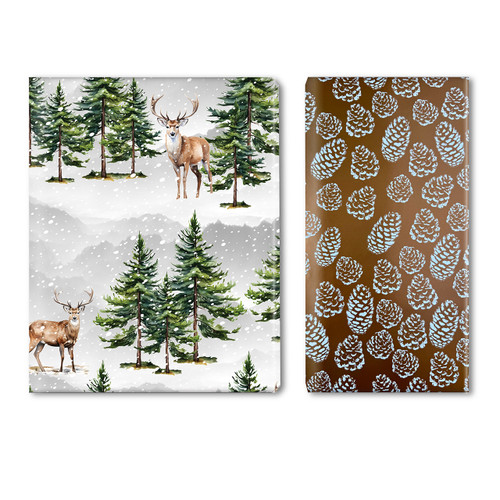 Woodland Deer & Pinecones Roll Wrap