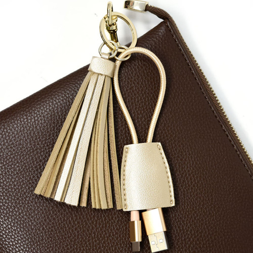 Goldstone Tassel Charging Key Chain