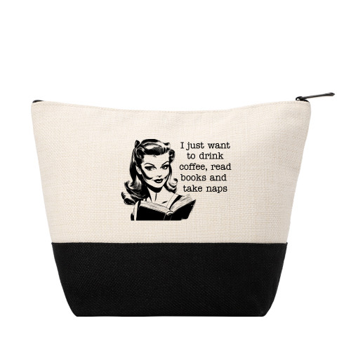 I Just Want Color Block Zip Pouch