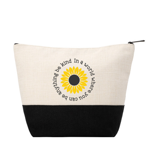 Be Kind Sunflower Color Block Zip Pouch