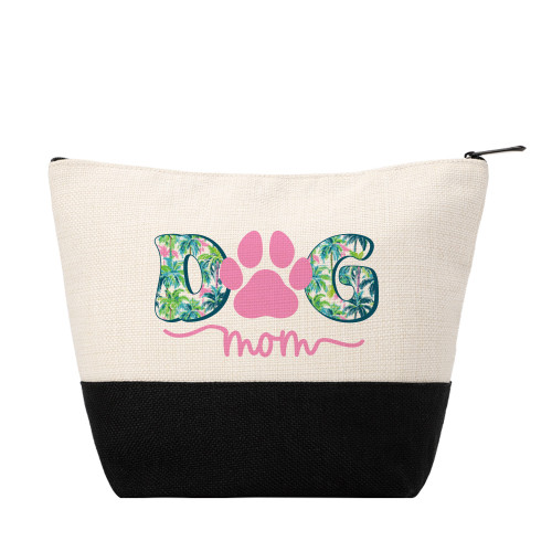 Dog Mom Color Block Zip Pouch