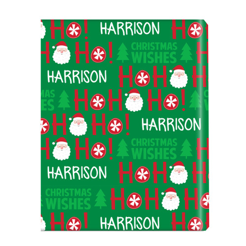 HoHo Santa Wishes Personalized Gift Wrap