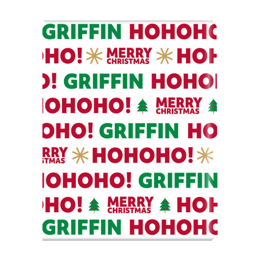Bold HoHoHo Personalized Gift Wrap