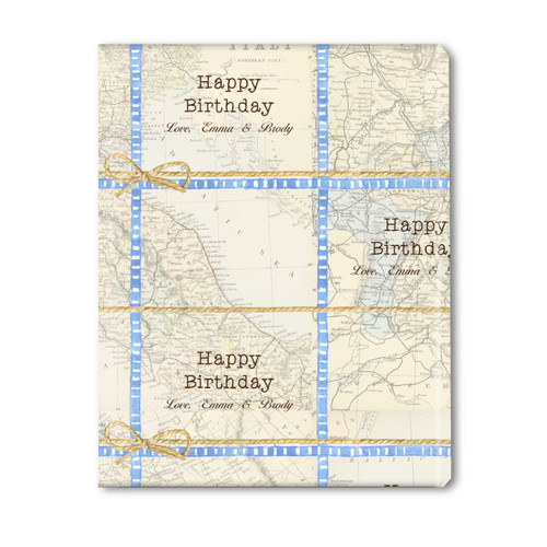 Vintage Maps Personalized Gift Wrap