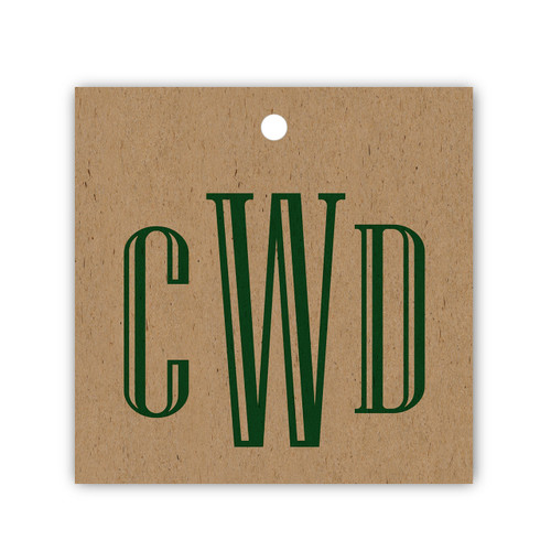 Royal Serif Monogram Kraft Gift Tag Set