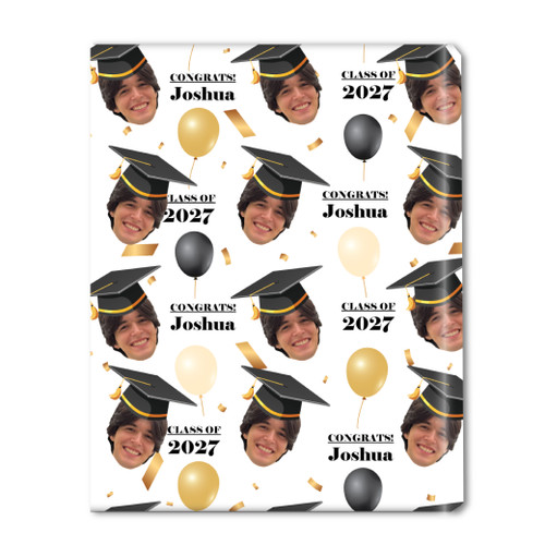 Cheers Grad Photo Personalized Gift Wrap