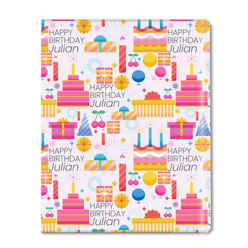 Bright & Happy Birthday Personalized Gift Wrap