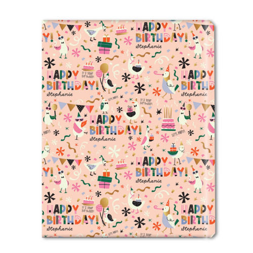 Party Birds Personalized Gift Wrap