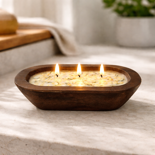 Wood Bowl Inclusion Candle