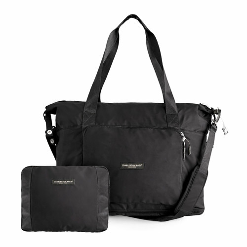 Overachiever Packable Zip Tote - Black - NEW