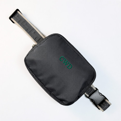 Birdie Belt Sling Bag - Charcoal - Embroidered - NEW