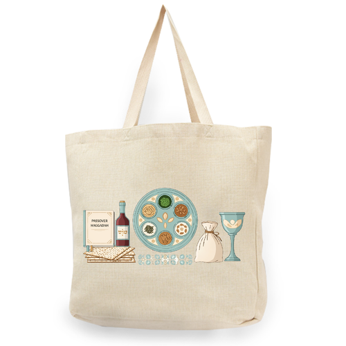 Passover Seder Table Shopper Tote