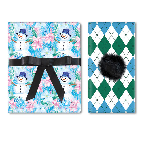 Snowman Blooms & Argyle Wrap