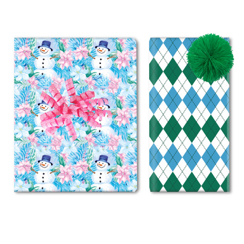 Snowman Blooms & Argyle Wrap - NEW