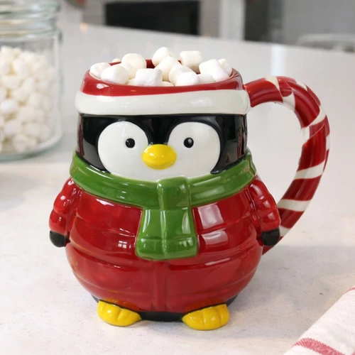 Holiday Penguin Puffy Mug