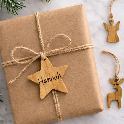 Wooden Ornament Gift Tags - Set of 20 - NEW