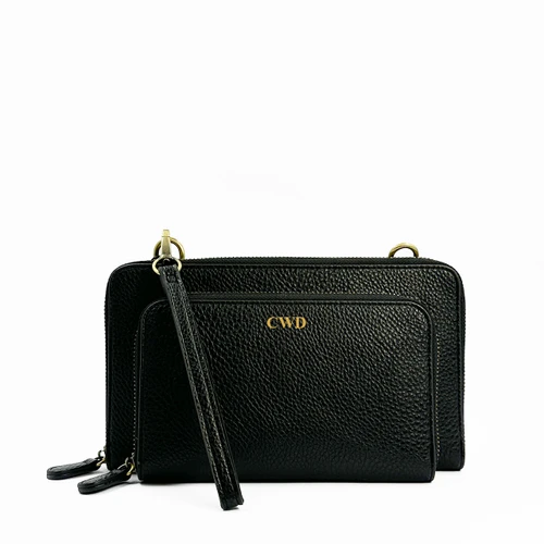 Wren Convertible Wristlet - Black - Stamped