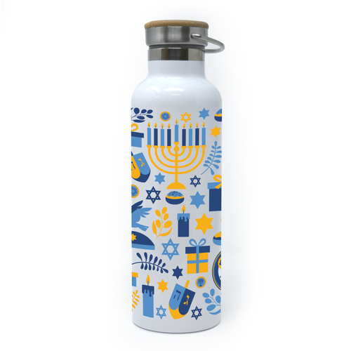 Hanukkah Holiday Icons Canteen Bottle 25 oz.