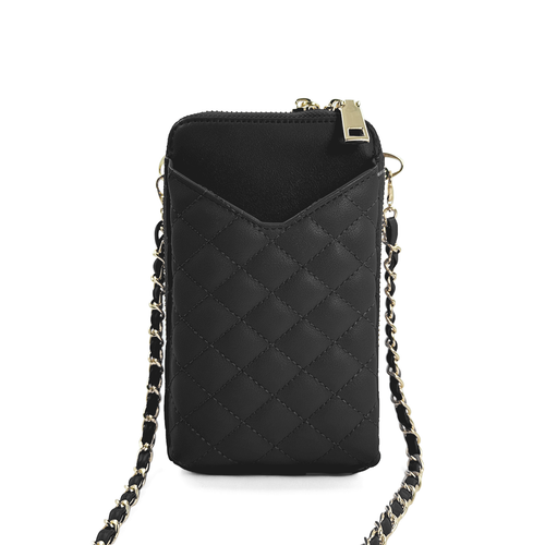 Sallie Sidekick Quilted Crossbody - Black - NEW