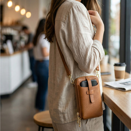 Sloane Phone & Wallet Crossbody - Camel