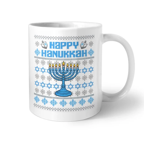 Happy Hannukah Knit Coffee Mug