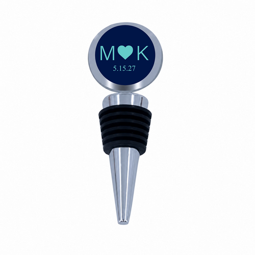 Heart Initials Bottle Stopper - NEW