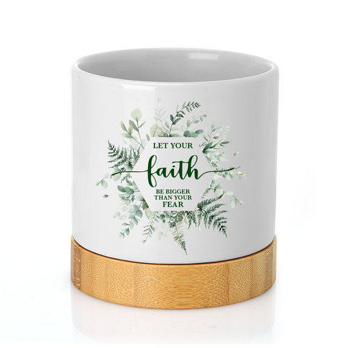Let Your Faith Ceramic Container & Base