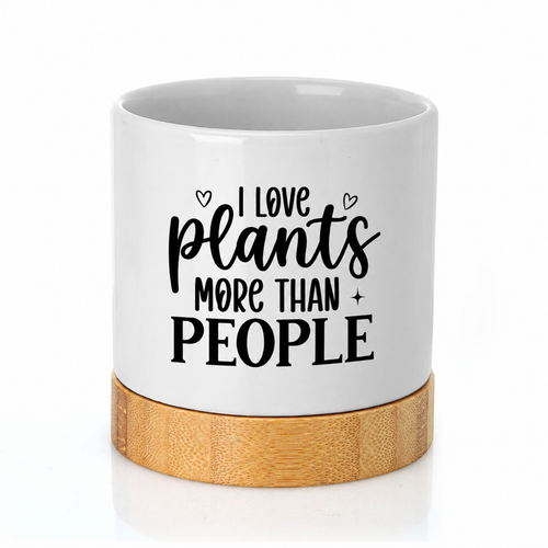 I Love Plants Ceramic Container & Base