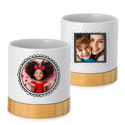 Framed Photo Ceramic Container & Base